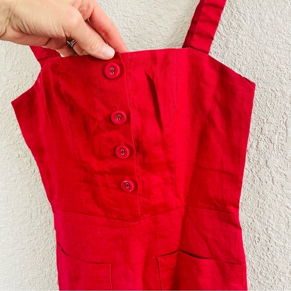 STAUD Bay Cropped Red Jumpsuit - Picture 10 of 15